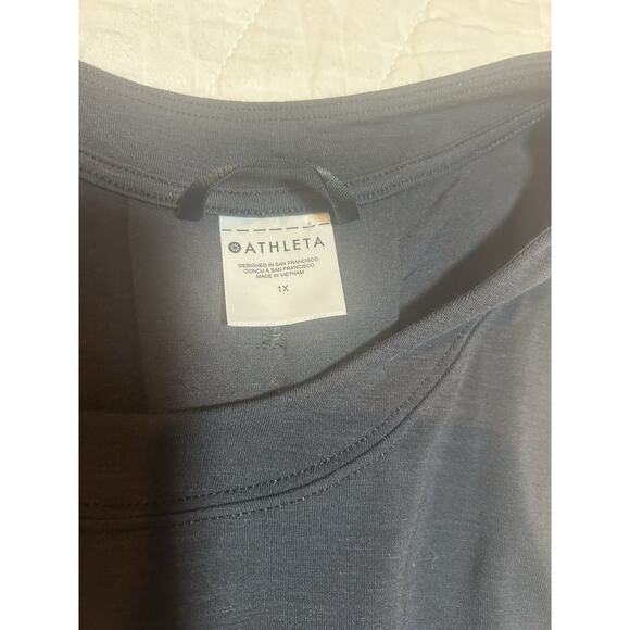 Athleta Tank Top Womens 1X Black Solid Stretch Round Neck Sleeveless Activewear - Picture 4 of 6